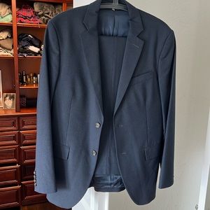 Benetton Suit (Jacket and Pants). Navy. Size 36R.